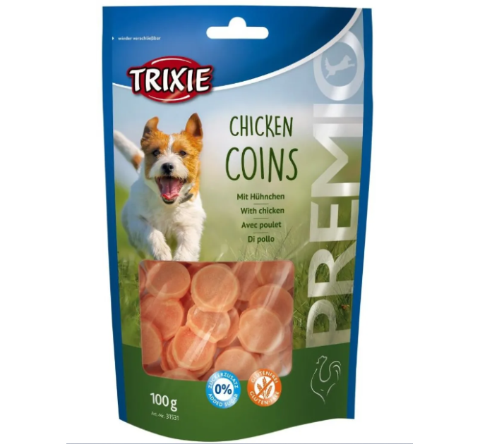 Ласощі Trixie для собак Тріксі Преміо Chicken Coins курячі монетки 100г арт.31531
