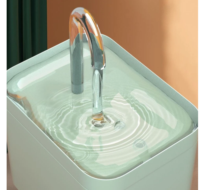 Автоматична поїлка-фонтан, pet water fountain, 1.5L, USB зелений