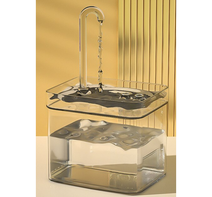 Автоматична поїлка-фонтан, pet water fountain, 1.5L, 220V Прозорий