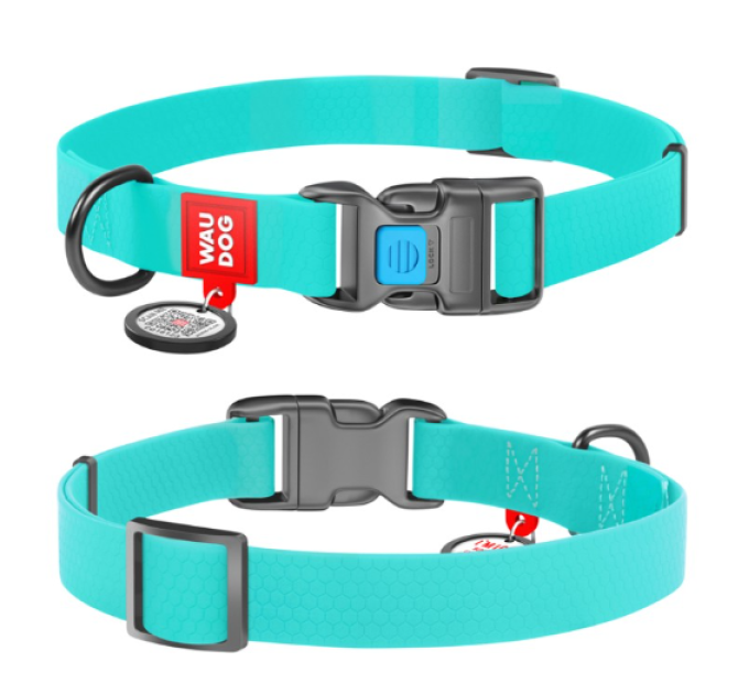 2780 Нашийник WAUDOG Waterproof з QR паспортом, водостійкий, пластиковая пряжка-фастекс Ш-25мм, Д-38-58см
