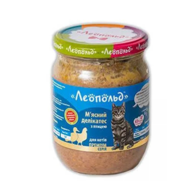 Леопольд М\'ясні делікатеси з птицею для котів 500г