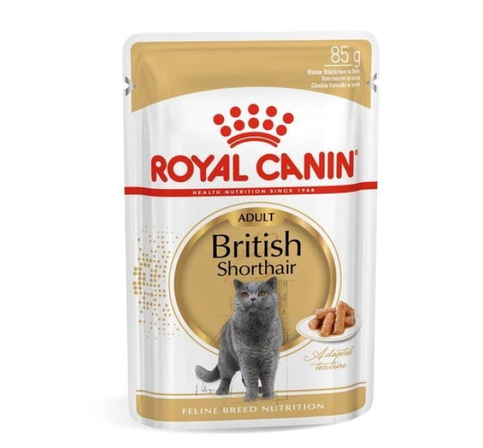 Упаковка вологого корму Роял British Shorthair adult 85 гр.