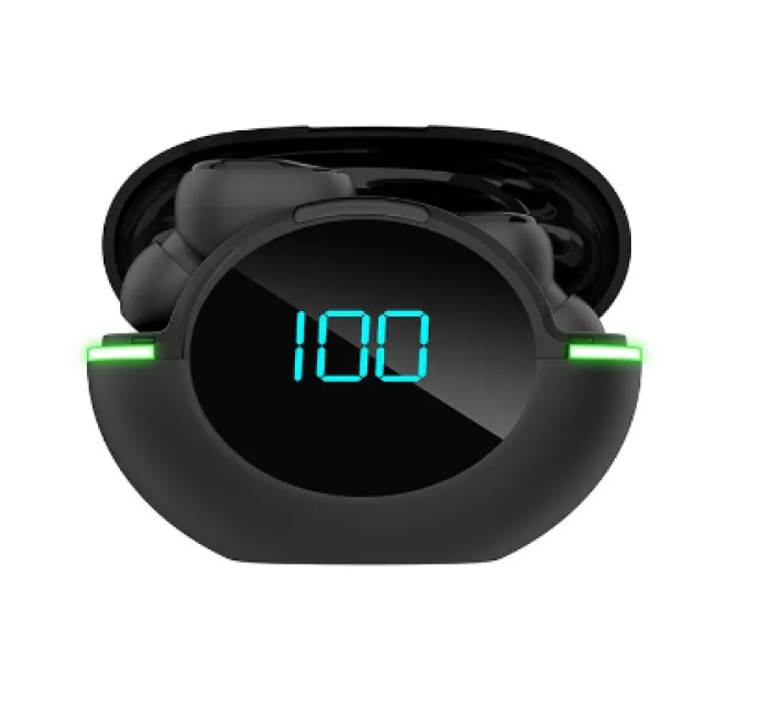 Навушники Y80 Bluetooth 5.0 безпровідні, водонепроникні, з мікрофоном, сенсорні, чорні, стерео, цифрове табло
