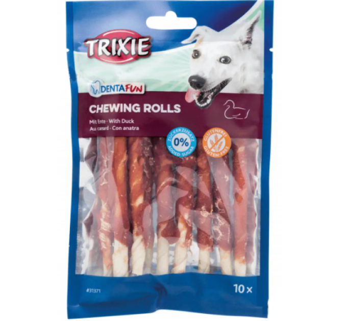 Паличка Trixie для чищення зубів Denta Fun натруральна шкіра 12см. 80г. 10 шт/упак 31371