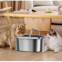 Автоматична поїлка-фонтан USB, pet water fountain, нержавіюча сталь, 3,2л, сенсор