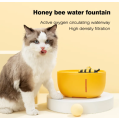 Автоматична поїлка-фонтан USB, pet water fountain 2L, бджілка, жовтий з чорними полосками
