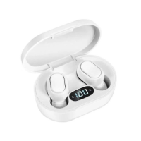 Навушники E7s digital display Bluetooth 5.0 безпровідні, водонепроникні, з мікрофоном, сенсорні, білі