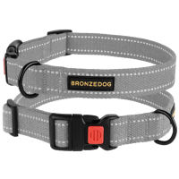 Нашийник для собак TM BronzeDog "Брезент", розмір L, (обхват шиї 35-53 см, ширина 25мм), св.сірий 52/1515Б/Т