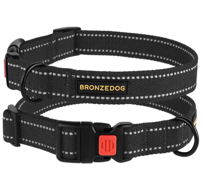 Нашийник для собак TM BronzeDog "Брезент", розмір L, (обхват шиї 35-53см, ширина 25мм), графіт 52/1511Б/Т