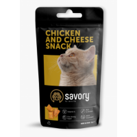 Ласощі SAVORY для котів гурманів із куркою та сиром 60г. 31461