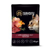 Пауч SAVORY для кошенят з ягням та гарбузом у желе 85г.20086