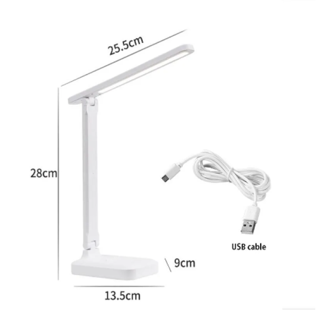 Світлодіодна настільна лампа, складна, LED світло, приліжкова, нічник, прямий світильник 28х13.5х9см, 163г