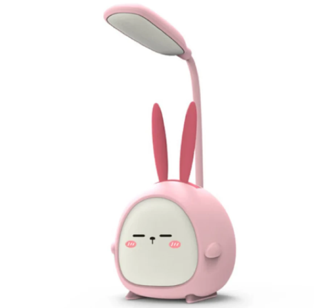 Лампа для читання USB LED Kawaii Rabbit, нічник, кольорове світло, 7.3x11x21см, 400mAh, рожевий