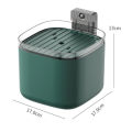 Автоматична поїлка-фонтан USB, pet water fountain 3L, квадратний, зелений, датчик руху і павербанк, 18х18х13см