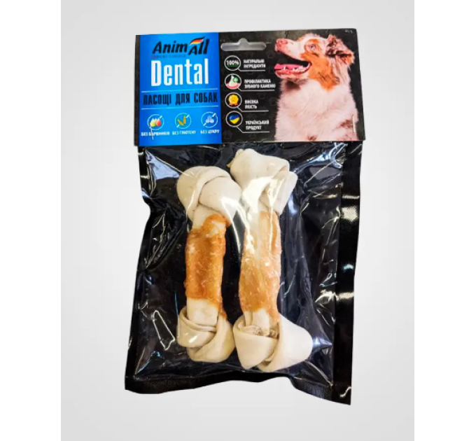 AnimAll Dental кістка баварська вузлова №3М з м\'ясом курки, 14-16 см, 2 од.169804