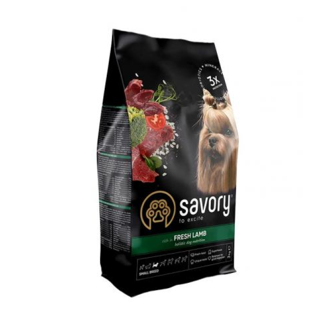 30327 Корм SAVORY для собак гурманів малих порід зі свіжим ягням 3 кг.