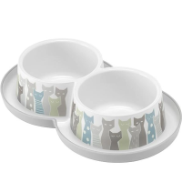 Moderna Double Trendy Dinner Maasai миска подвійна для котів 2х350 мл. сіро-білий H1362027BE