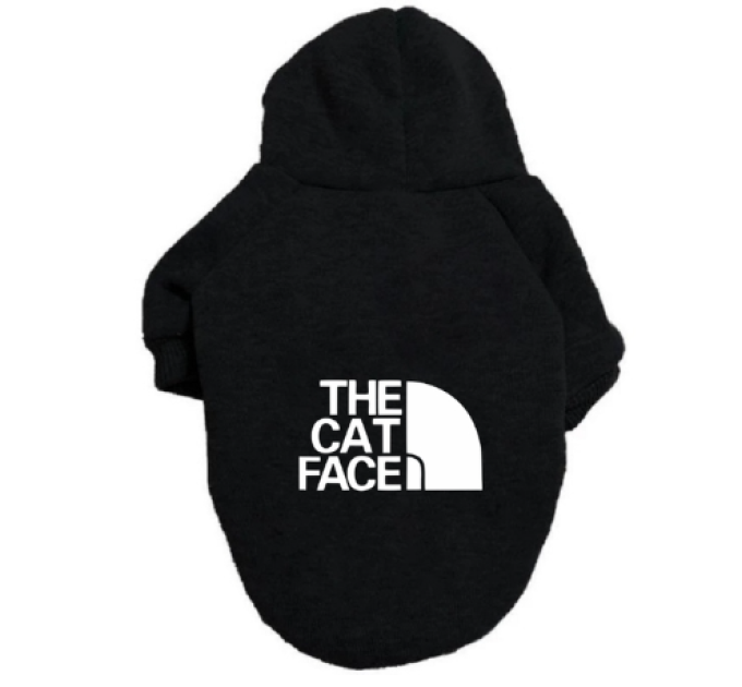 Толстовка для котів та малих порід собак, Чорна, TheCatFace, XL 4.3-6.0 kg