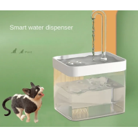 Автоматична поїлка-фонтан, pet water fountain, 1.5L, USB Прозорий з білою кришкою