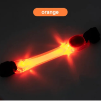 Накладка з LED підсвіткою на нашийник або шлею, на батарейках, CR2032(40год експлуатації), Д 24 см; Ш 3,8 см, Помаранчева