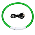 Світлодіодний нашийник для домашніх тварин з led підсвіткою, USB зарядка, 40см, зелений