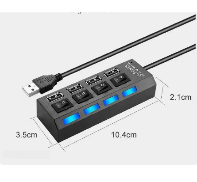 USB 2.0 концентратор з декількома USB-розгалужувачами, концентратор з використанням адаптера живлення 4-х портовий багатофункціональний розширювач USB