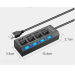 USB 2.0 концентратор з декількома USB-розгалужувачами, концентратор з використанням адаптера живлення 4-х портовий багатофункціональний розширювач USB