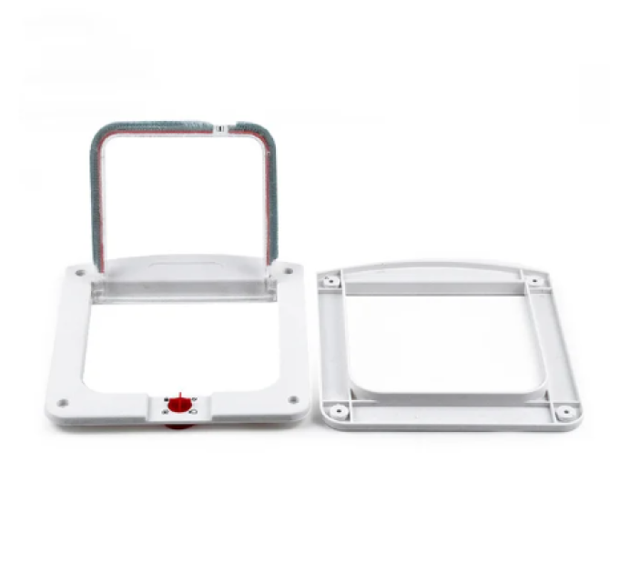 Дверцята для котів і дрібних собак, білі, 2-Way Flap Door арт.255422, Розмір 22,5х20см, чорно-помаранчева упаковка