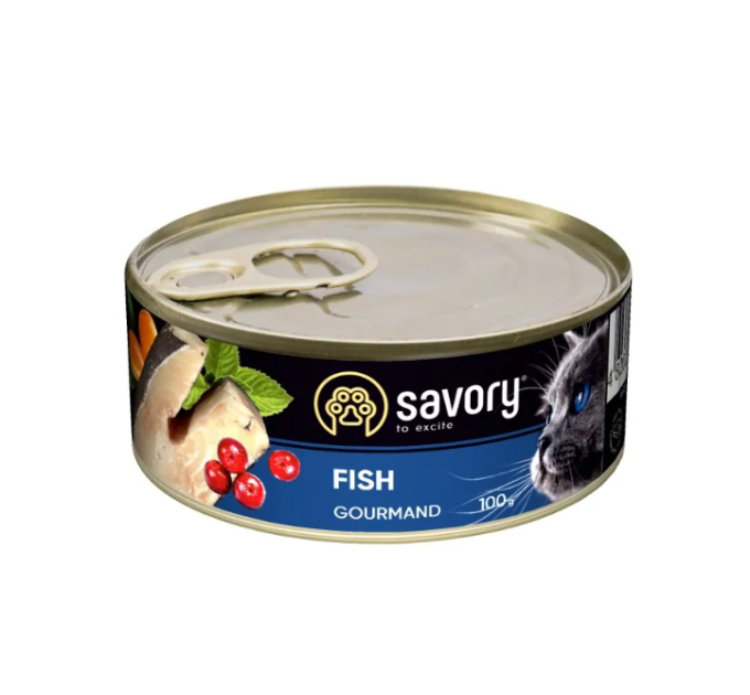 Набір консерв Savory 3+1 для котів Adult риба 100g