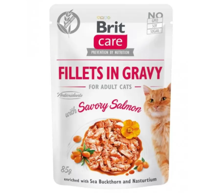 Корм Brit Care вологий для котів Бріт Кеа Кет з філе лосося 85 гр. 100530