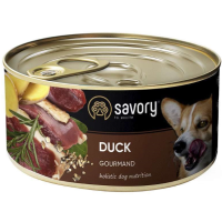 Корм SAVORY вологий повнораціонний для дорослих собак усіх порід з качкою 400г
