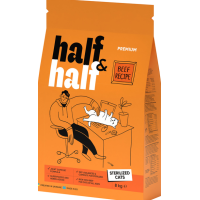 Корм сухий Half&Half для стерелізованих котів зі яловичиною 8 кг 20819