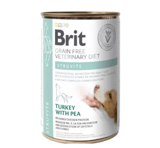 Корм Brit VetDiets Dog Struvite консерв. для собак при лікуванні та профілактиці сечокам\'яної хвороби з індичкою та горохом 400 г100279