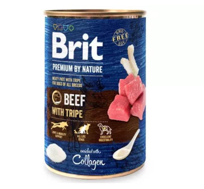 61834 Корм Brit Premium консервований для собак Бріт Преміум Бай Нейчер з яловичиною та тельбухами 800 г. 100413/538607
