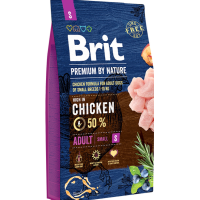 Корм Brit Premium сухий для дорослих собак дрібних пориід вагою 1-10 кг Едалт S з куркою 8 кг 170811/526307