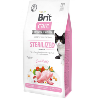 Корм Brit Care Cat сухий для стерилізованих котів з чутливим травленням Бріт Кеа Кет Грейн Фрі Стеріалайзд Сенсатів 7кг арт.171289
