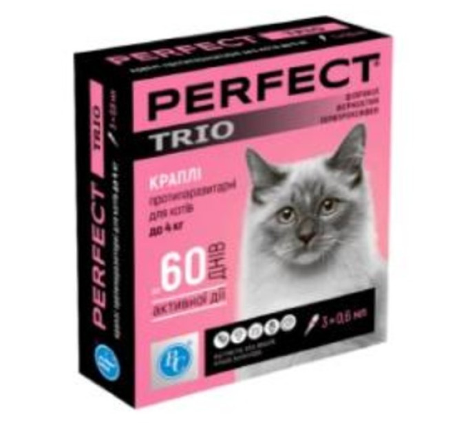 Краплі PerFect TRIO для котів до 4 кг 0,6 мл