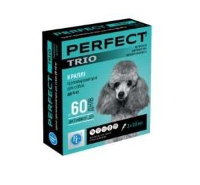 Краплі PerFect TRIO для собак до 4 кг 0,6 мл