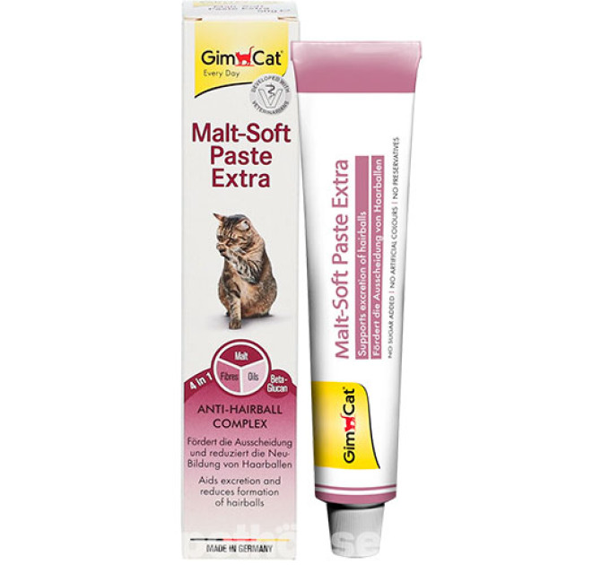 GimCat Malt-Soft Extra - паста для виведення шерсті зі шлунку котів 50 г407364/417929