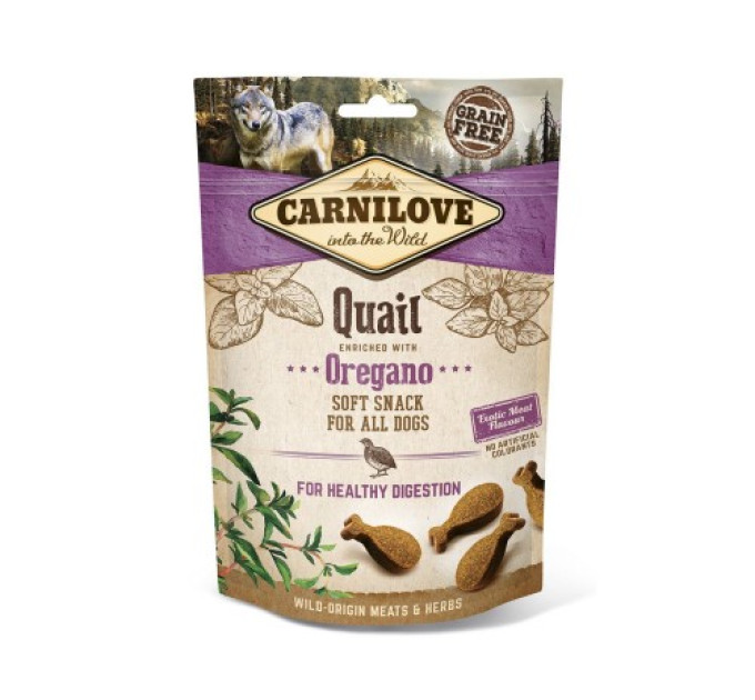 Ласощі Carnilove Dog Semi Moist перепілка, орегано для собак, 200г