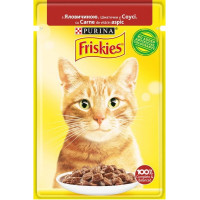 Friskies(Фріскіс).З яловичиною. Шматочки у підливці.Конс/кот 26х85г