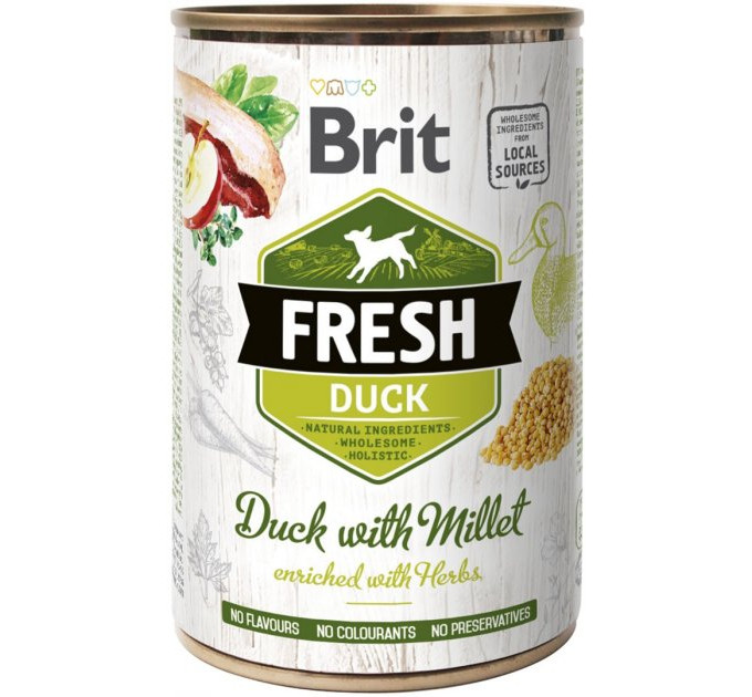 Корм Brit Fresh консервований для собак Бріт Фреш з качкою та пшоном 400 г