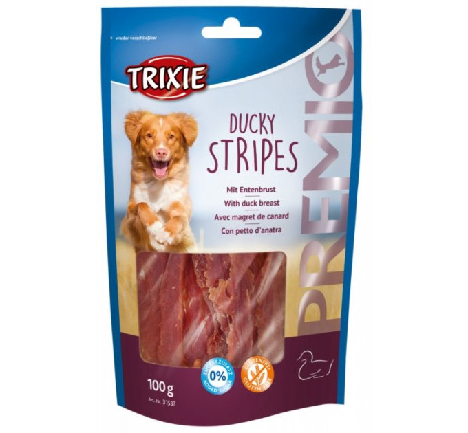 Ласощі Trixie для собак Тріксіі Преміо Страйпс Ducky Stripes качка100г 31537