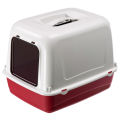 Туалет для котів закритий Ferplast Clear Cat 20 47х36х35 см Червоний