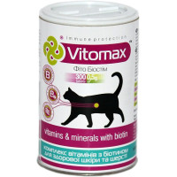 Вітаміни Vitomax з Біотіном для оздоровлення блискучої шерсті котів 300 таблеток