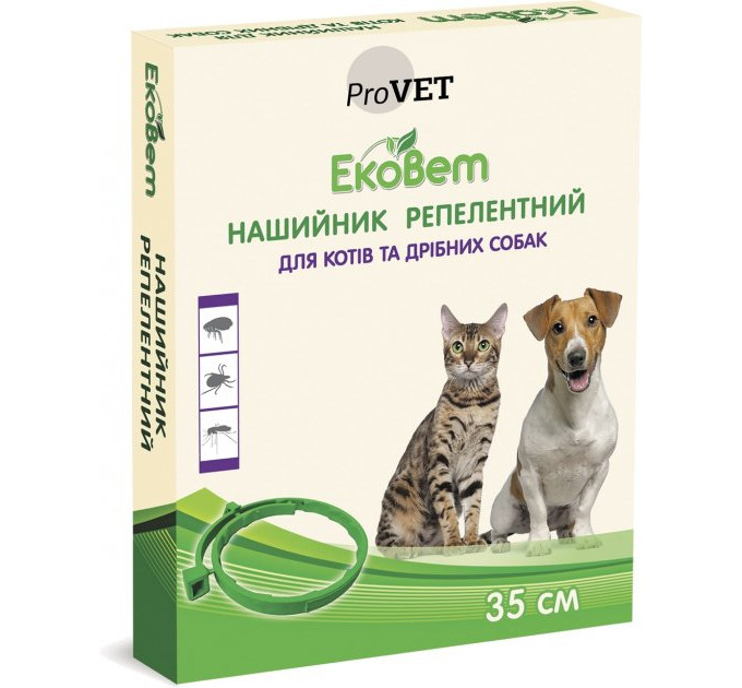 Нашийник Природа ЕкоВет від бліх, кліщів та комарів котів 35 см