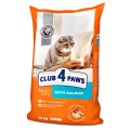 Клуб 4 лапи CLUB 4 PAWS Преміум "З Лососем". Повноцінний сухий корм для дорослих котів 14,0 кг