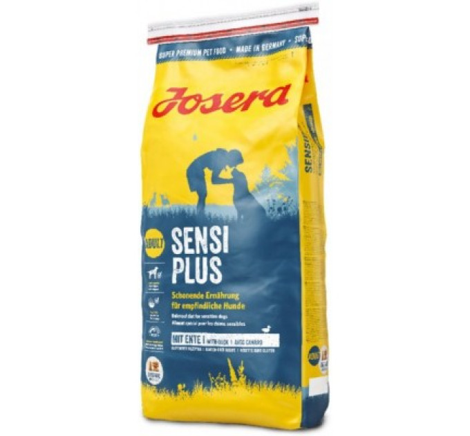 Корм Йозера Сенсі Плюс Josera Sensi Plus для дорослих собак без глютену з качкою і птицею 900 г 