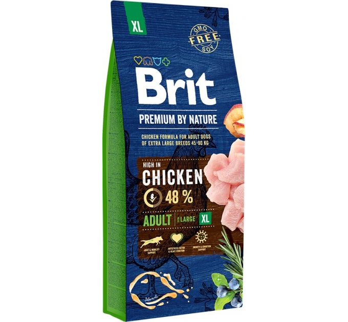 Корм Бріт Brit Premium Dog Adult XL для собак гігантських порід вагою 45-90 кг з куркою15 kg