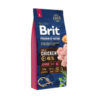 Сухий корм для цуценят та молодих собак великих порід Brit Premium Junior L зі смаком курки 15 кг